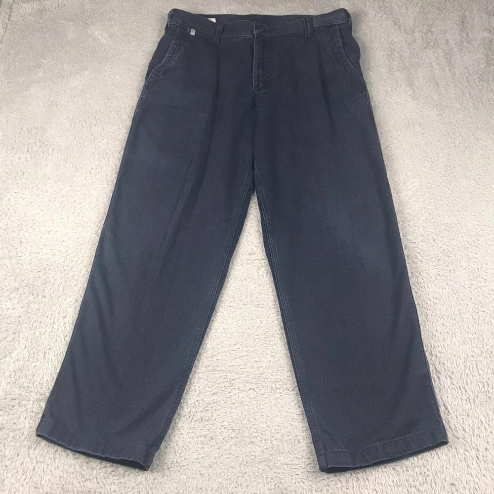 Carhartt FR Pants Mens 33x34 (34x28) Navy Twill Flame Resistant Workwear
